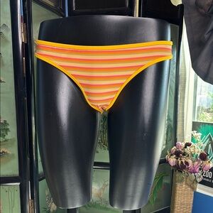 Volcom Striped Bikini Bottom - Yellow and Pink